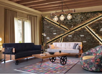 Luxury Sofa Couch Upholstery Furniture 3+3 Seat Set with Coffee Table Loft